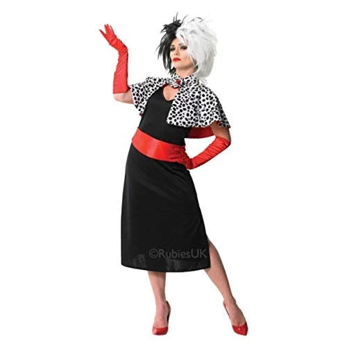 Rubie's Official Disney Cruella De Vil, 101 Dalmatians Ladies Costume, Adult Fancy Dress 3 Rubie's Official Disney Cruella De Vil, 101 Dalmatians Ladies Costume, Adult Fancy Dress
