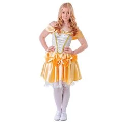 Bristol Novelty TC105 Girls Costume | Belle | White And Yellow | Pack Of 1 | Teen Size, Gold, Small