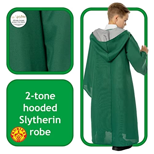Rubies Official Harry Potter Slytherin Quidditch Child Robe, Kids Fancy Dress 4 Rubies Official Harry Potter Slytherin Quidditch Child Robe, Kids Fancy Dress - Image 2