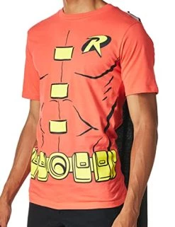 Rubie's Official DC Comics Robin T-Shirt Set Costume, T-shirt, Mask & Cape, Adult Superhero Fancy Dress 8 Rubie's Official DC Comics Robin T-Shirt Set Costume, T-shirt, Mask & Cape, Adult Superhero Fancy Dress -Rubie's Shop 41v9PX8CCeL 1