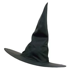 Bristol Novelty BH291 Witch Hat Black Nylon Plain, Womens, One Size