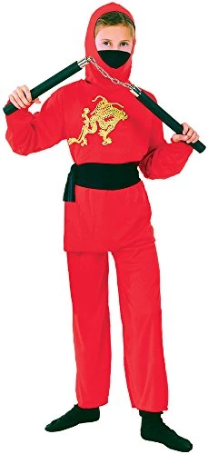 Bristol Novelty CC977 "Ninja" Childs Costume (Small), Approx Age 3 -5 Years, Ninja Childs Red (S)