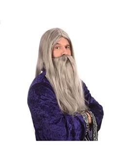 Bristol Novelty BW660 Wizard Wig And Long Beard, White, One Size