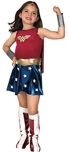 Rubie's Official DC Wonder Woman Deluxe Girls Costume, Kids Fancy Dress Super Hero