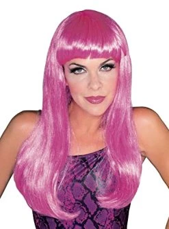 Rubie's Official Glamour Wig, Adult Costume - One Size, Hot Pink