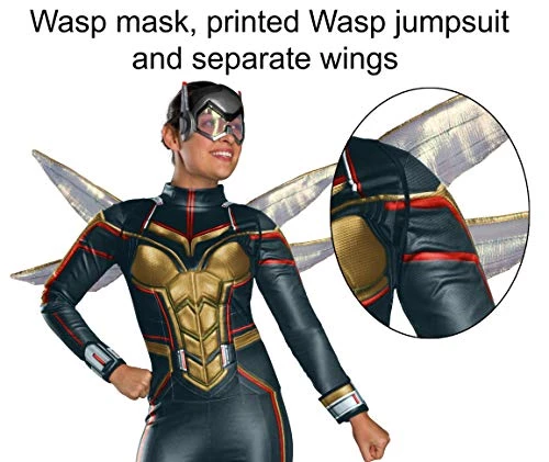 Rubie's Official Avengers Endgame Secret Wishes Wasp Ladies Costume, Adult Superhero Fancy Dress 5 Rubie's Official Avengers Endgame Secret Wishes Wasp Ladies Costume, Adult Superhero Fancy Dress - Image 3