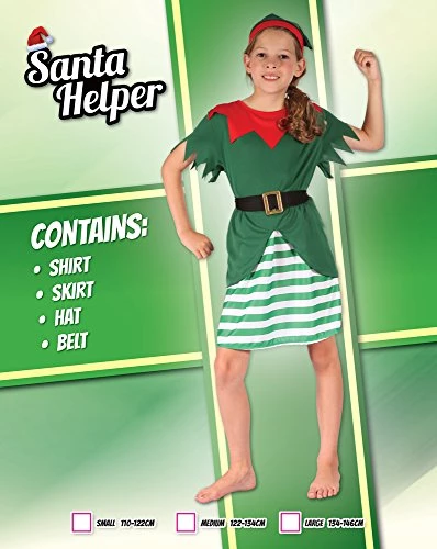 Bristol Novelty CC564 Santa Helper Girl Costume (Small), Approx Age 3 -5 Years, Santa Helper Girl Costume (S) 4 Bristol Novelty CC564 Santa Helper Girl Costume (Small), Approx Age 3 -5 Years, Santa Helper Girl Costume (S) - Image 2