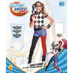 Rubie's Official DC Super Hero Girl's Harley Quinn Deluxe Costume, Kids Super Villain Fancy Dress -Rubie's Shop 510VPyhHu1L 1