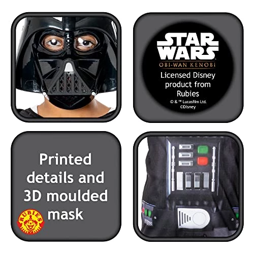 Rubie's Official Star Wars Obi Wan Kenobi Series - Darth Vader Kenobi Classic Child Costume, Kids Fancy Dress 4 Rubie's Official Star Wars Obi Wan Kenobi Series - Darth Vader Kenobi Classic Child Costume, Kids Fancy Dress - Image 2