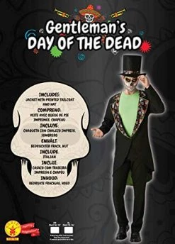 Rubie's Official Day Of The Dead Skull Gentleman, Mens Adult Halloween Dress Up Kit, Mens Size Standard 10 Rubie's Official Day Of The Dead Skull Gentleman, Mens Adult Halloween Dress Up Kit, Mens Size Standard -Rubie's Shop 511EdUthJ3L
