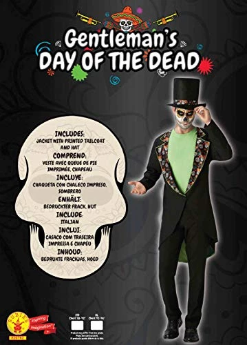 Rubie's Official Day Of The Dead Skull Gentleman, Mens Adult Halloween Dress Up Kit, Mens Size Standard 6 Rubie's Official Day Of The Dead Skull Gentleman, Mens Adult Halloween Dress Up Kit, Mens Size Standard - Image 4