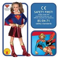 Rubie's Official DC Supergirl Deluxe Girls Costume, Kids Fancy Dress Super Hero 8 Rubie's Official DC Supergirl Deluxe Girls Costume, Kids Fancy Dress Super Hero -Rubie's Shop 512Fb0xYoJL