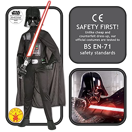 Rubie's Official Disney Star Wars Darth Vader Classic Child Costume, Kids Fancy Dress 4 Rubie's Official Disney Star Wars Darth Vader Classic Child Costume, Kids Fancy Dress - Image 2