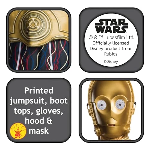 Rubie's Official Disney Star Wars C-3PO Childs Costume, Kids Fancy Dress 5 Rubie's Official Disney Star Wars C-3PO Childs Costume, Kids Fancy Dress - Image 3