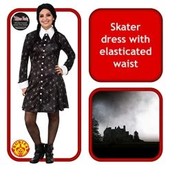 Rubies Official Addams Family Adult Wednesday Ladies Costume, Adult Fancy Dress -Rubie's Shop 5164nlcE0GL 1