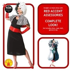 Rubie's Official Disney Cruella De Vil, 101 Dalmatians Ladies Costume, Adult Fancy Dress 8 Rubie's Official Disney Cruella De Vil, 101 Dalmatians Ladies Costume, Adult Fancy Dress -Rubie's Shop 516mvFKAENL