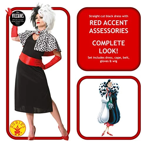 Rubie's Official Disney Cruella De Vil, 101 Dalmatians Ladies Costume, Adult Fancy Dress 4 Rubie's Official Disney Cruella De Vil, 101 Dalmatians Ladies Costume, Adult Fancy Dress - Image 2