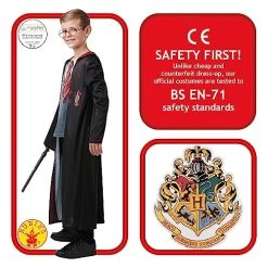 Rubie's Official Harry Potter Gryffindor Deluxe Robe Costume With Wand And Glasses, Kids Fancy Dress -Rubie's Shop 5172Zpmb0vL