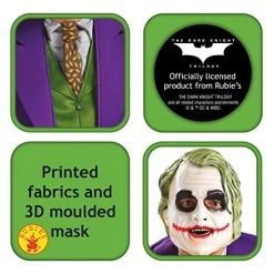 Rubie's Official DC The Joker Deluxe Dark Knight, Adult Costume, Super Villain Dress Up -Rubie's Shop 518GWn7IcZL 1