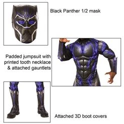 Rubie's Official Marvel Avengers Infinity War Black Panther Battle Suit Deluxe Costume, Adult Superhero Fancy Dress -Rubie's Shop 51ADlhvYU5L 1
