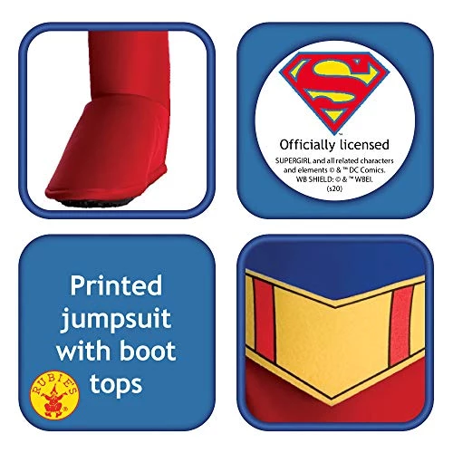 Rubie's Official DC Comics Supergirl Deluxe Girls Costume, Kids Fancy Dress Super Hero 5 Rubie's Official DC Comics Supergirl Deluxe Girls Costume, Kids Fancy Dress Super Hero - Image 3