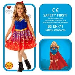 Rubie's Official DC Supergirl Deluxe Child Dress, Kids Superhero Fancy Dress -Rubie's Shop 51CiZ s1G8L 1