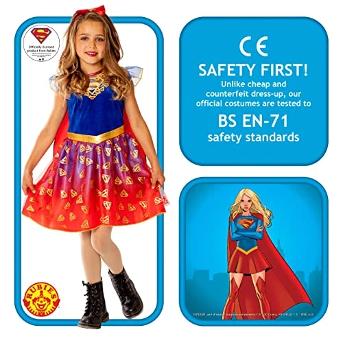 Rubie's Official DC Supergirl Deluxe Child Dress, Kids Superhero Fancy Dress 5 Rubie's Official DC Supergirl Deluxe Child Dress, Kids Superhero Fancy Dress - Image 3