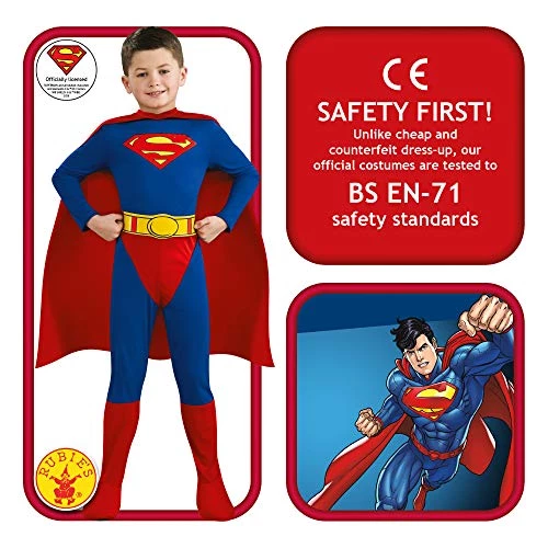 Rubie's Official Superman Child Costume, Kids Fancy Dress 4 Rubie's Official Superman Child Costume, Kids Fancy Dress - Image 2