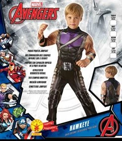 Rubie's Official Marvel Avengers Hawkeye Childs Costume, Kids Superhero Fancy Dress -Rubie's Shop 51D9ezqkbWL