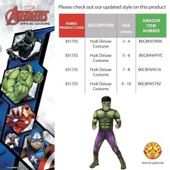 Rubie's Official Marvel Avengers Hulk Deluxe Childs Costume, Kids Superhero Fancy Dress -Rubie's Shop 51DaA7TRgZL 1