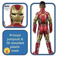 Rubie's Official Avengers Endgame Iron Man, Deluxe Child Costume - Medium, Age 5-7, Height 132 Cm & Official Marvel Avengers Assemble Iron Man Child Gloves,- One Size, Red -Rubie's Shop 51ECtFOhfPS