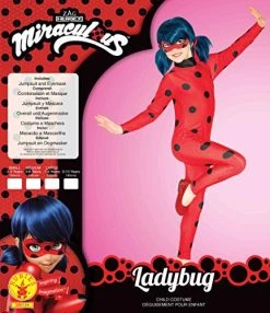 Rubie's Official Miraculous Ladybug Childs Costume And Eye Mask, Superhero Fancy Dress -Rubie's Shop 51F7EXbduEL