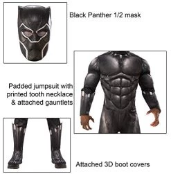 Rubie's Official Avengers Endgame Black Panther Deluxe Costume, Adult Superhero Fancy Dress 8 Rubie's Official Avengers Endgame Black Panther Deluxe Costume, Adult Superhero Fancy Dress -Rubie's Shop 51FJTwoO3QL 1