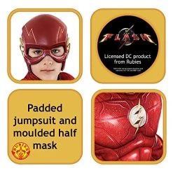 Rubie's Boys DC Comics Flash The Movie Deluxe Costume Jumpsuit And Mask -Rubie's Shop 51GUJy2Lm L 1