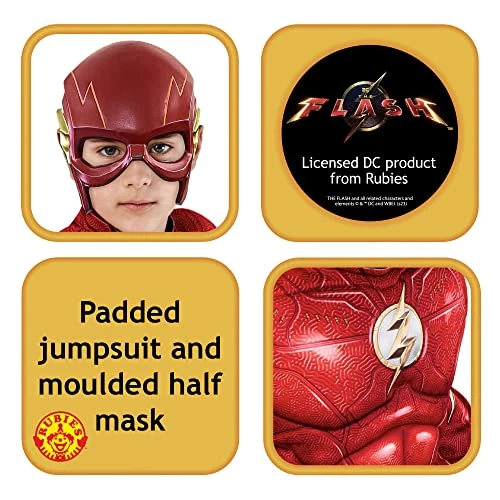 Rubie's Boys DC Comics Flash The Movie Deluxe Costume Jumpsuit And Mask 4 Rubie's Boys DC Comics Flash The Movie Deluxe Costume Jumpsuit And Mask - Image 3