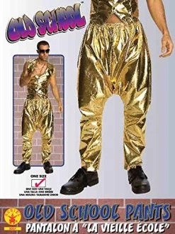 Rubie's Official MC Wrapper Gold Trousers, Adult's Disco Pants Fancy Dress, Size One Size -Rubie's Shop 51HYFCNIYPL