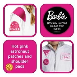 Rubie's Official Barbie Astronaut Child Costume, Kids Fancy Dress -Rubie's Shop 51JChjujQaL