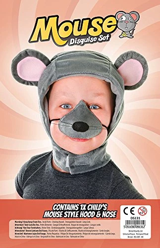 Bristol Novelty DS131 Mouse Hoody With Ears And Nose Costume | 1 Set | Grey | One Size-3 Years Childs Hood, Gray 4 Bristol Novelty DS131 Mouse Hoody With Ears And Nose Costume | 1 Set | Grey | One Size-3 Years Childs Hood, Gray - Image 2