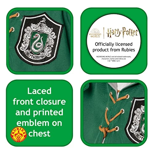 Rubies Official Harry Potter Slytherin Quidditch Child Robe, Kids Fancy Dress 5 Rubies Official Harry Potter Slytherin Quidditch Child Robe, Kids Fancy Dress - Image 3