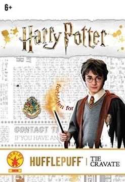 Rubie's Official Harry Potter Hufflepuff Deluxe Tie, Costume Accessory Adults / Childs One Size Age 6 Years -Rubie's Shop 51NZk0K3UeL