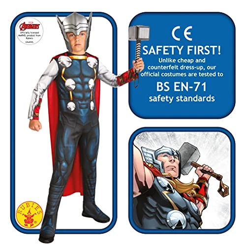 Rubie's Official Marvel Avengers Thor Classic Childs Costume, Kids Superhero Fancy Dress 4 Rubie's Official Marvel Avengers Thor Classic Childs Costume, Kids Superhero Fancy Dress - Image 2