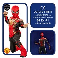 Rubie's Official Marvel Iron Spider-Man No Way Home Deluxe Childs Black Gold & Red Costume, Kids Superhero Fancy Dress -Rubie's Shop 51Q 1QhhggL