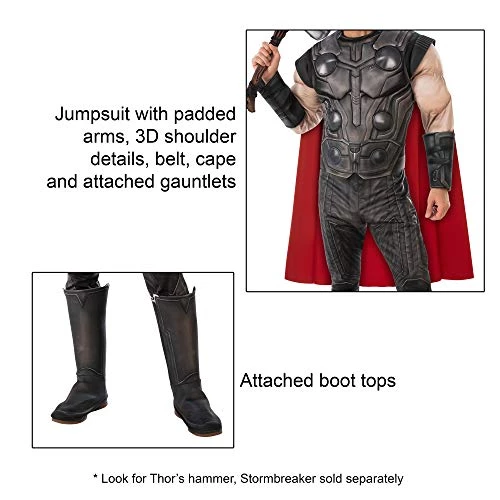 Rubie's Official Marvel Avengers Endgame Thor Deluxe Costume, Adult Superhero Fancy Dress 4 Rubie's Official Marvel Avengers Endgame Thor Deluxe Costume, Adult Superhero Fancy Dress - Image 2