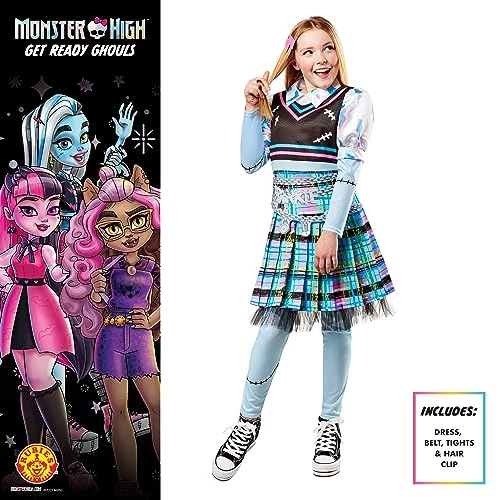 Rubies Official Monster High Frankie Stein Deluxe Girls Costume, Kids Fancy Dress 4 Rubies Official Monster High Frankie Stein Deluxe Girls Costume, Kids Fancy Dress - Image 2