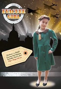 Bristol Novelty CC950 Evacuee Girl Costume, Medium, Approx Age 5 - 7 Years, Evacuee Girl (M) -Rubie's Shop 51Uts2T9vaL. AC