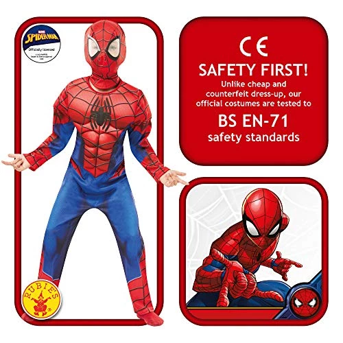 Rubie's Official Marvel Spider-Man Deluxe Childs Costume, Kids Superhero Fancy Dress 5 Rubie's Official Marvel Spider-Man Deluxe Childs Costume, Kids Superhero Fancy Dress - Image 3