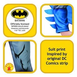 Rubie's Official Batman Comic Child's Classic Costume, Superhero Fancy Dress -Rubie's Shop 51VkFYyM9LL