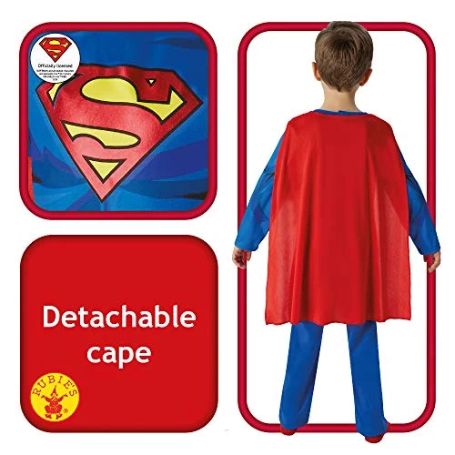 Rubie's Official DC Comics Superman Boys Fancy Dress, Kids Superhero Comic Book Style 4 Rubie's Official DC Comics Superman Boys Fancy Dress, Kids Superhero Comic Book Style - Image 2