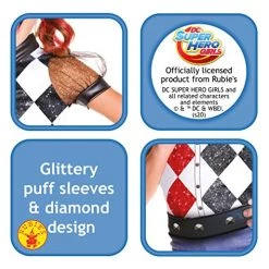 Rubie's Official DC Super Hero Girl's Harley Quinn Deluxe Costume, Kids Super Villain Fancy Dress -Rubie's Shop 51XJkd1Z0rL