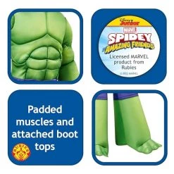 Rubie's Official Marvel Spidey And His Amazing Friends Hulk Deluxe Toddler Costume, Kids Superhero Fancy Dress -Rubie's Shop 51XjMBYIjOL